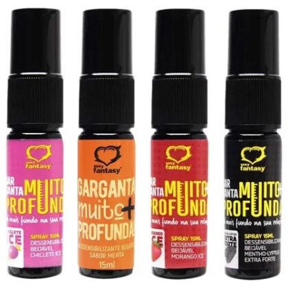 Garganta Muito Mais Profunda Ice Dessensibilizante em Spray Beijável 15ml Sexy Fantasy